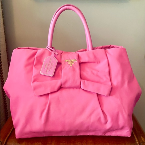 Prada Handbags - 🎀PRADA Rare Limited Edition Color tote with bow, #20 of only 300, pink